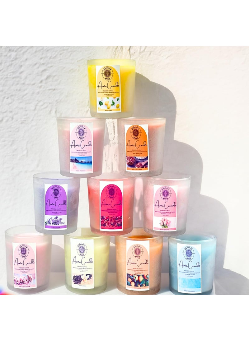 Bodhichitta Scented CandlesOrganic Wax Candles 10x70gm Each Pack of 10 CandlesAromatic Votive Candles Fragrance Upto 12 Hours