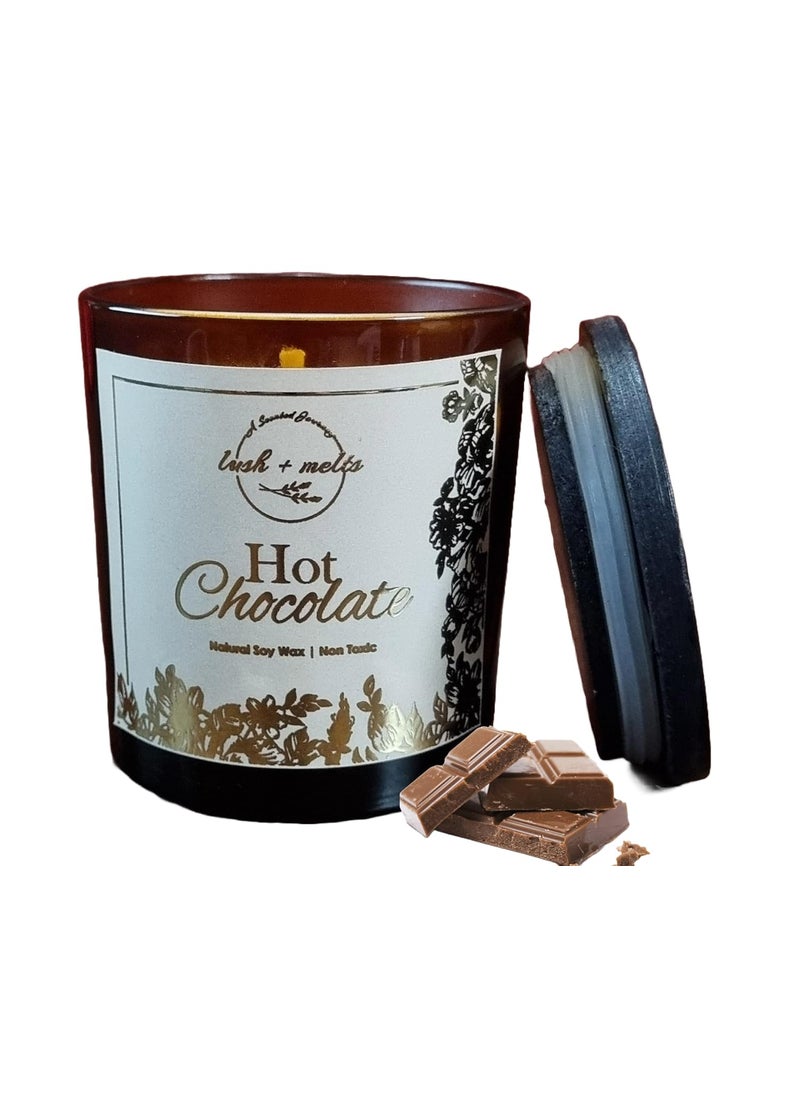 Lush Melts Amber Scented Candle Hot Chocolate Fragrance Soy Wax Scented Candles 35 Hours Burn Time 150 gm Scented Candles for Home Decor