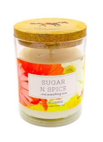 RUSTIC HORSE Sugar n Spice Candle Soy Candles Handmade Scented Candle Jar
