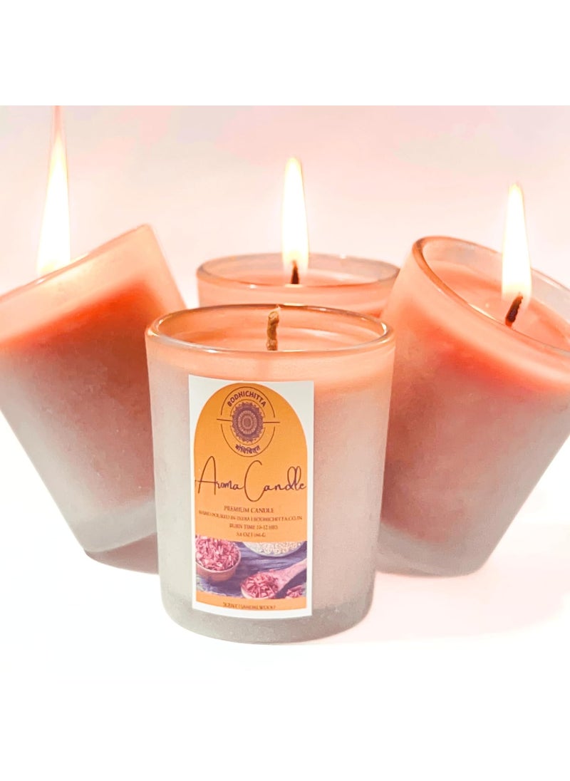 Bodhichitta Sandal Wood Scented CandlesOrganic Wax Candles 4x70gm Each Aromatic Fragrance Upto 12 Hours Best Gifts