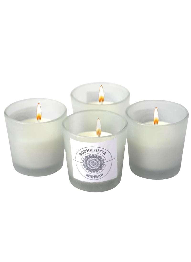 Vanilla Scented Aromatherapy Glass Candle Pack of 4 160gm Each by Bodhichitta