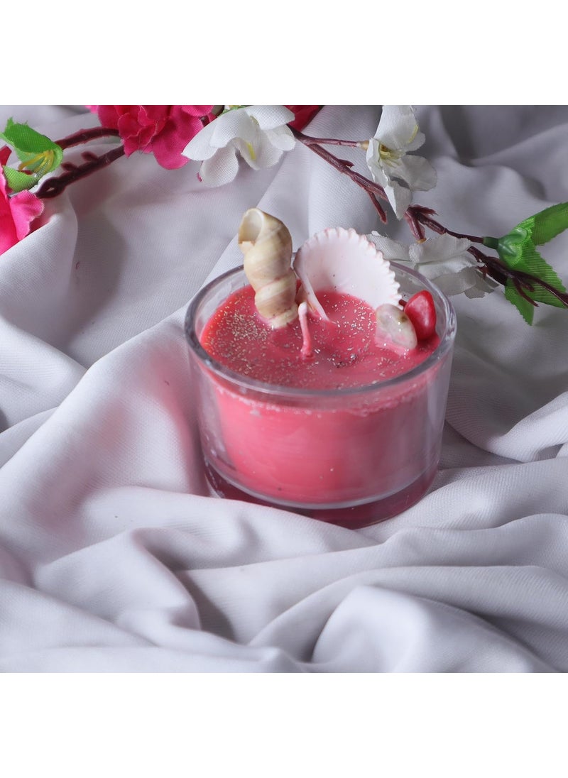 CANDLEVANNAH Aroma Scented Soy Wax Customize GlassSea Shell Candle 250gm 15 Hrs Luxury Aroma Therapy Glass Sea Shell Design Scented Candles for Home Decor Gift Set Customize Colour Scent