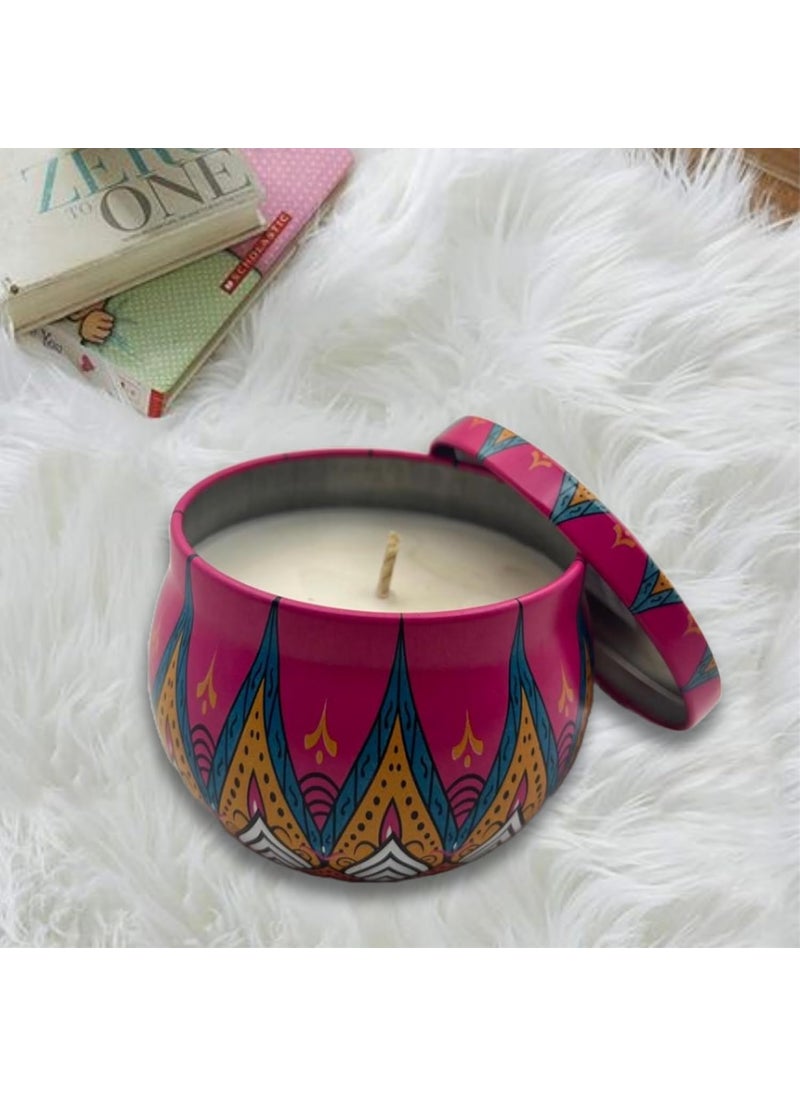 Earthly Edges Mandala Candle HandPoured Natural Soy Wax LongLasting Burn Gift for All Occasions Cozy Ambiance Lagoon Essence