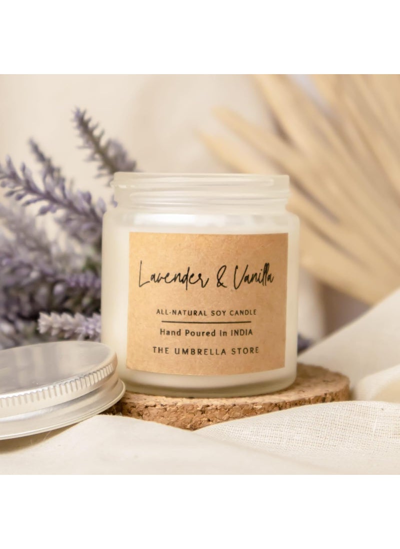 THE UMBRELLA STORE Scented Candles Vanilla Lavender Scented Candle100 GMS Aromatherapy Fragrance Candles for Home DecorBest Scented Candles Gift Set Soy Wax 1 pc LavenderVanilla