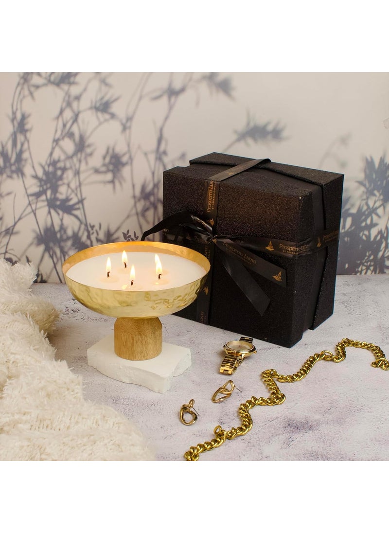 PROSPERRO LUMO by Parkash Candles Luxury 4 Wick Bowl Scented Candle Soy Wax Mukhallat