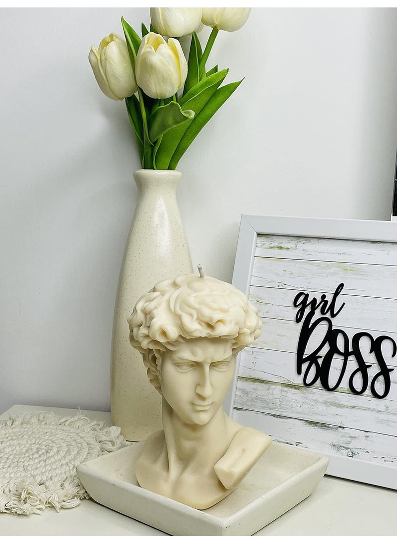 Yellow Petal Big David Sculpture Candle Vanilla Scented 100 Soy Wax 420 gm Off White