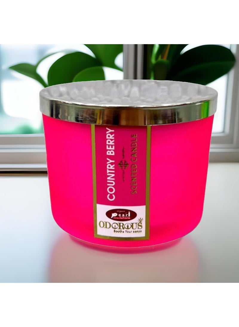 The Decor Affair 1 Pcs Handcrafted Smoky Bourbon Leather Scented Candle for Cozy Winter Evenings Country Berry Fragrance