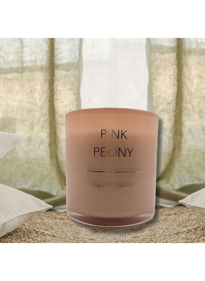 Earthly Edges Pink Peony Scented Candle Ultimate Luxury Floral Scented Candle Handcrafted Elegance Sophisticated LongLasting Fragrance Perfect for Exclusive Gifting Celebrations
