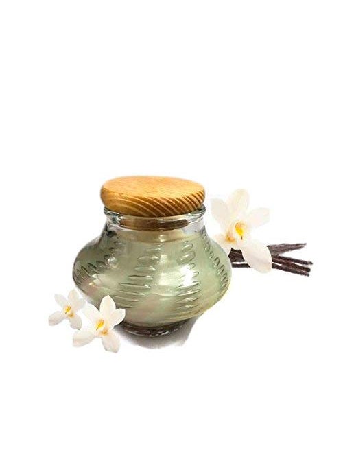 Art Glass Candle Murano Italy Inspired Premium Art Glass Pillars Soy Scented Aromatic Vanilla Honey Candles by Rustic Horse