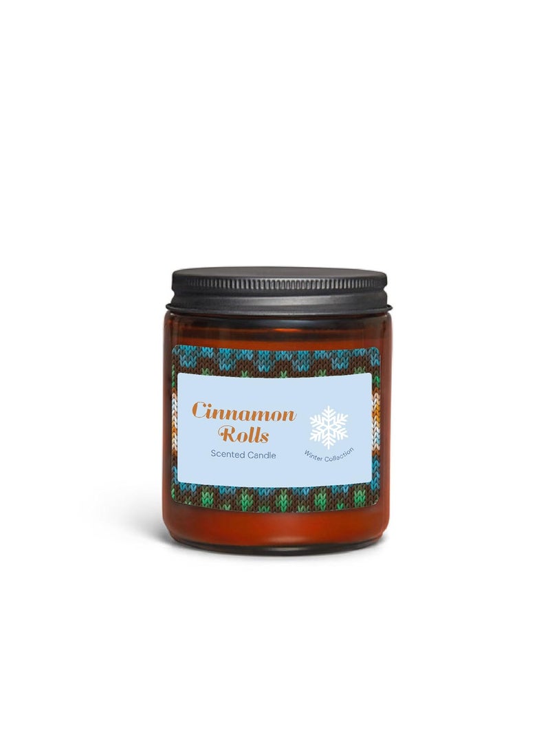 Cinnamon Rolls Scented Candle Amber Glass Jar
