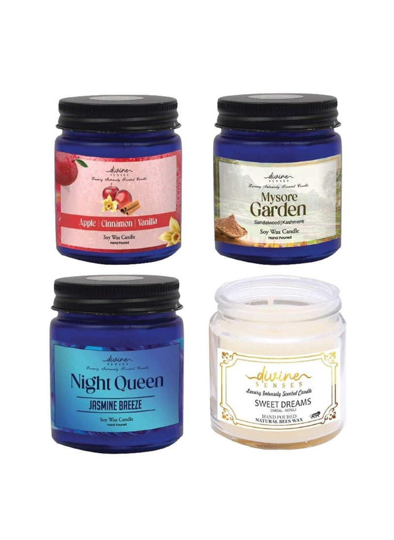 Divine Senses Scented Candle Natural Soy Wax Aromatherapy Candle Premium Glass Jar 30 Hour Long Burning Candles for Home Decor