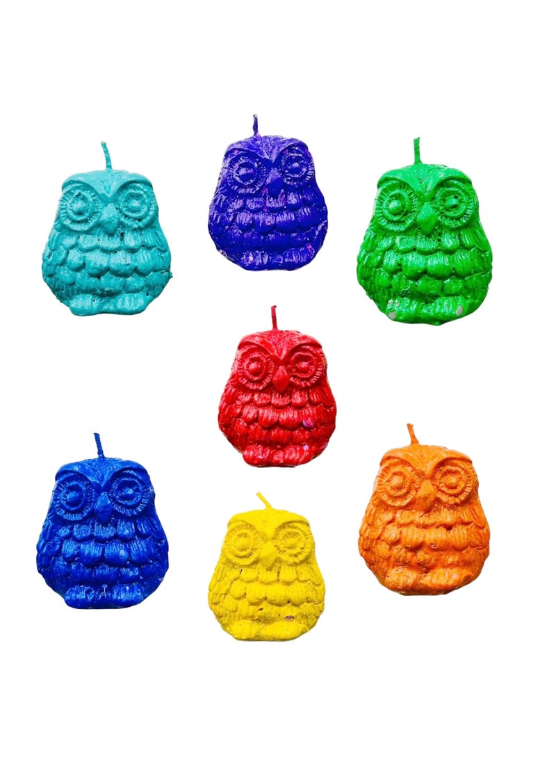 Itisha Treendzs Owl Shape 7 Chakra Scented Candle Set Aromatherapy Meditation Spa Gifting Decor