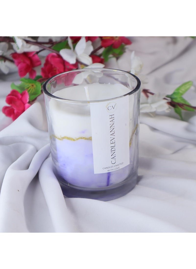 CANDLEVANNAH Aroma Scented Soy Wax Customize Clear Glass Candle 495gm 50 Hrs Luxury Aroma Therapy Clear Glass Design Scented Candles for Home Decor Gift Set Customize Colour Scent