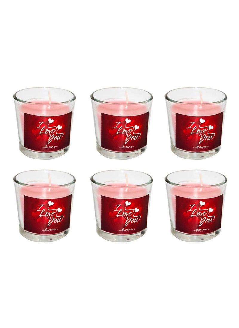 Divine Senses Scented Candles Pure Wax Votive Love Gift Aromatherapy Mini jar Scented Candle Smokeless Candle Set of 6 Gift for Someone You Love Total Burning 80hour