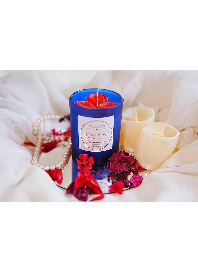 Manasis Handmade Authentic Candles Votive Scented Aesthetic jar CandleInfused with Pink and Black Rock Salt