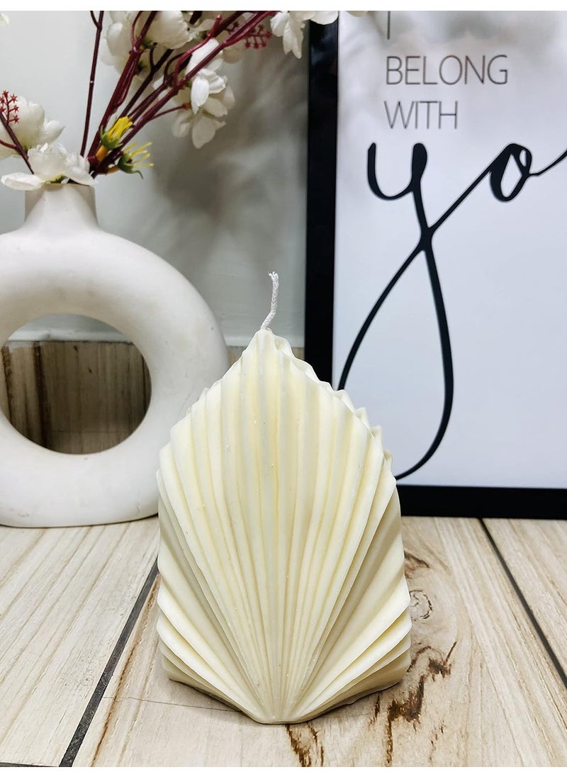 Yellow Petal Palm Leaf Candles Vanilla Scented White Color 100 Soy Wax 490gm