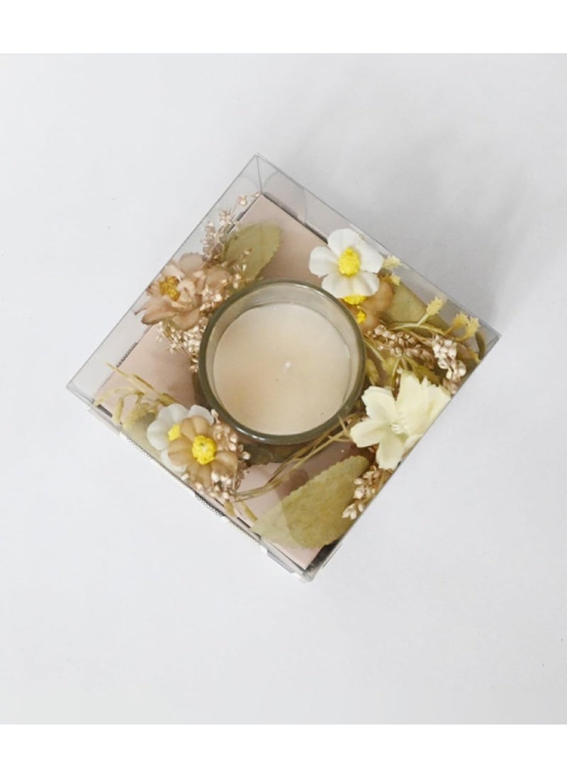 Blooming Floret Premium Scented Jar Candles with Flower for Gifting Warm and Inviting Fragrance LongLasting Fragrance