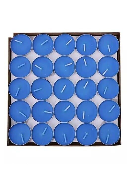 Divine Senses Scented Tealight Candles Set of 25 Organic Luxury Aroma Upto 3 Hours Smokeless Dripless Soy Wax Diya English Lavender