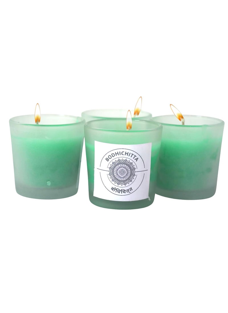Eucalyptus Scented Votive Gass Candle Pack of 4 160gm Each by Bodhichitta