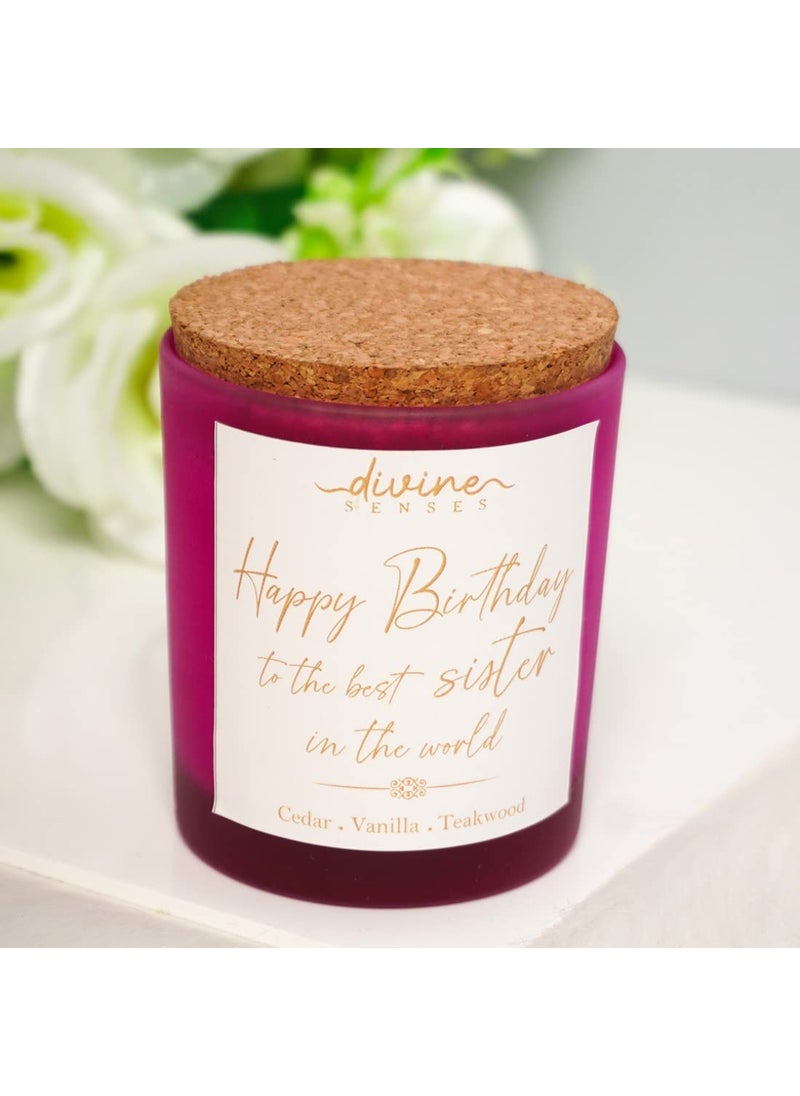 Divine Senses Happy Birthday Scented Candle Birthday Gifts FriendSister Scented Candle with Quote