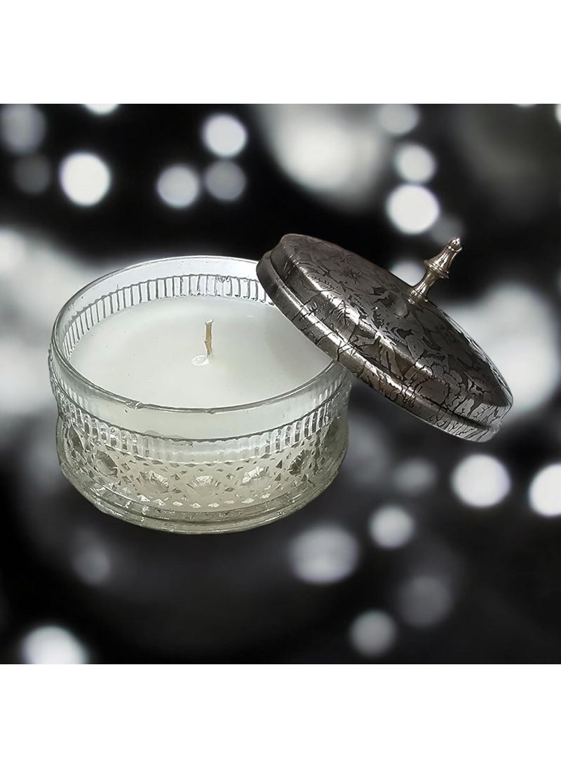 The Home Native Turkish Vanilla Scented Candle 48Hour Burn Time Handcrafted Metal Cover Ideal for Diwali Spa Days Festivals Weddings and Living Rooms