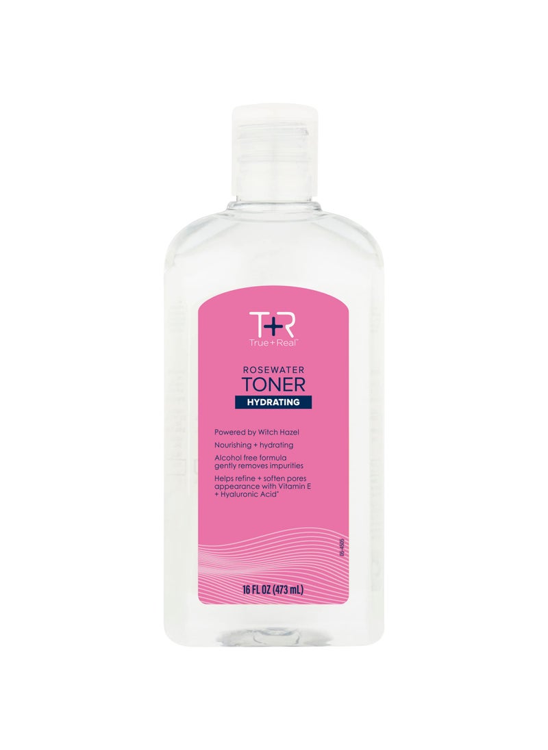 True+Real Rose Water Hydrating Toner, 16 oz
