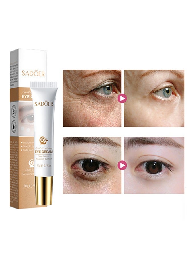 Snail Essence Moisturize Eye Cream , Anti Aging, Exquisitely Repair Skin, Moisturize, Fade Eye Lines, Dark Circles and Black Spots, Shrink Pores and Tighten Skin, Moisturizing Eye Serum, Eye Care 20g