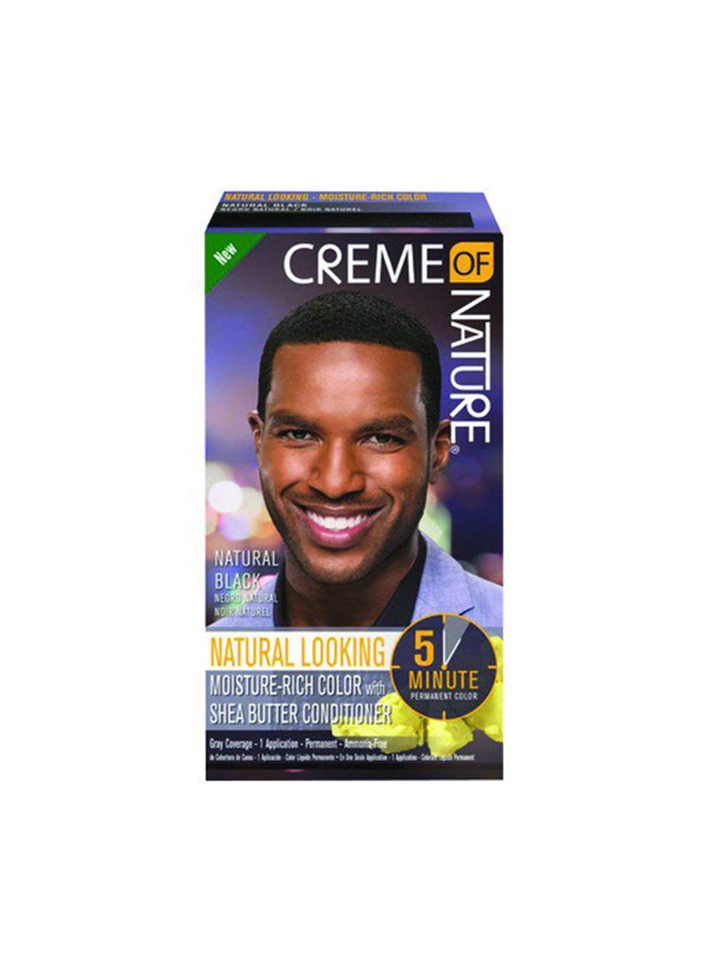 Creme of Nature Natural Looking Moisture-Rich Color with Shea Butter Conditioner, Natural Black, 1 Application