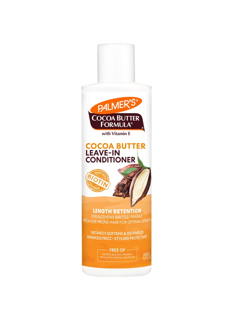 Palmer's Cocoa Butter & Biotin Length Retention Leave-In Conditioner, Instant Detangler, Soften and Strengthen Textured and Curly Hair, 8.5 Ounce