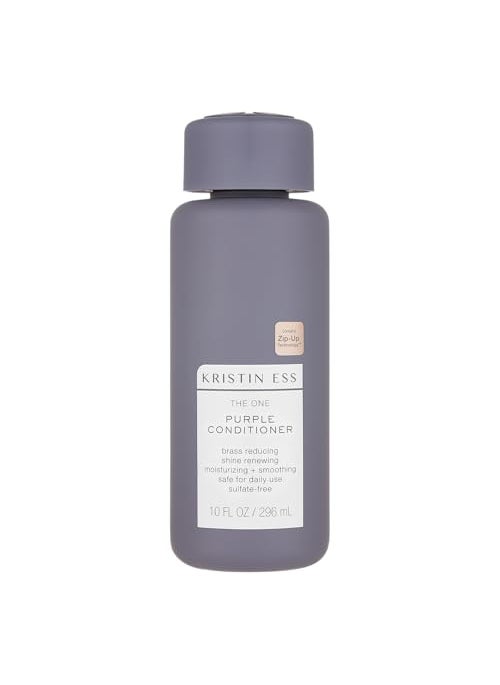 Kristin Ess Hair The One Purple Conditioner for Toning + Moisturizing Blonde Hair - Neutralizes Brass + Yellow Tones - Sulfate, Silicone and Paraben Free, Color + Keratin Safe, 10 fl. oz.