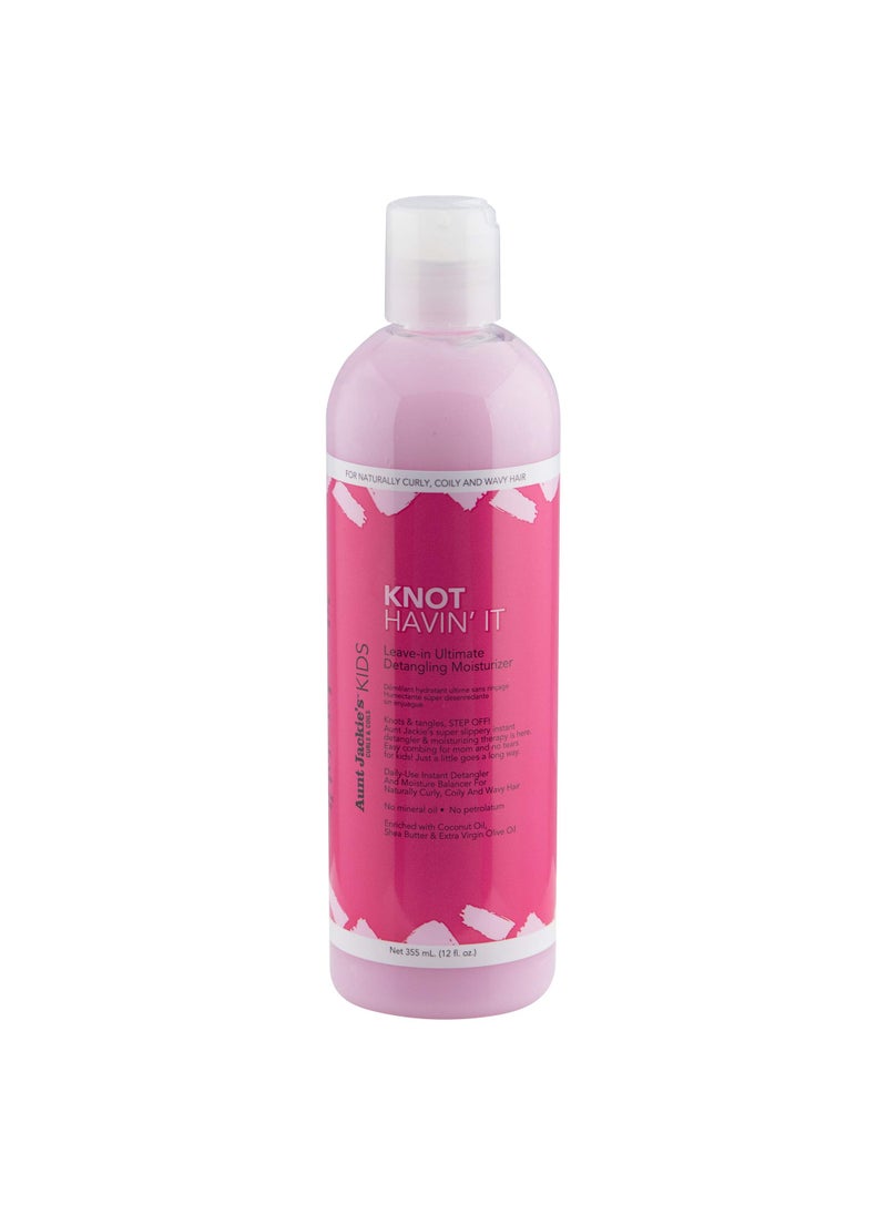 Aunt Jackie's Kids Knot Havin' It Leave-In Ultimate Detangling Hair Moisturizer for Naturally Curly, Coily and Wavy Hair, 12 oz
