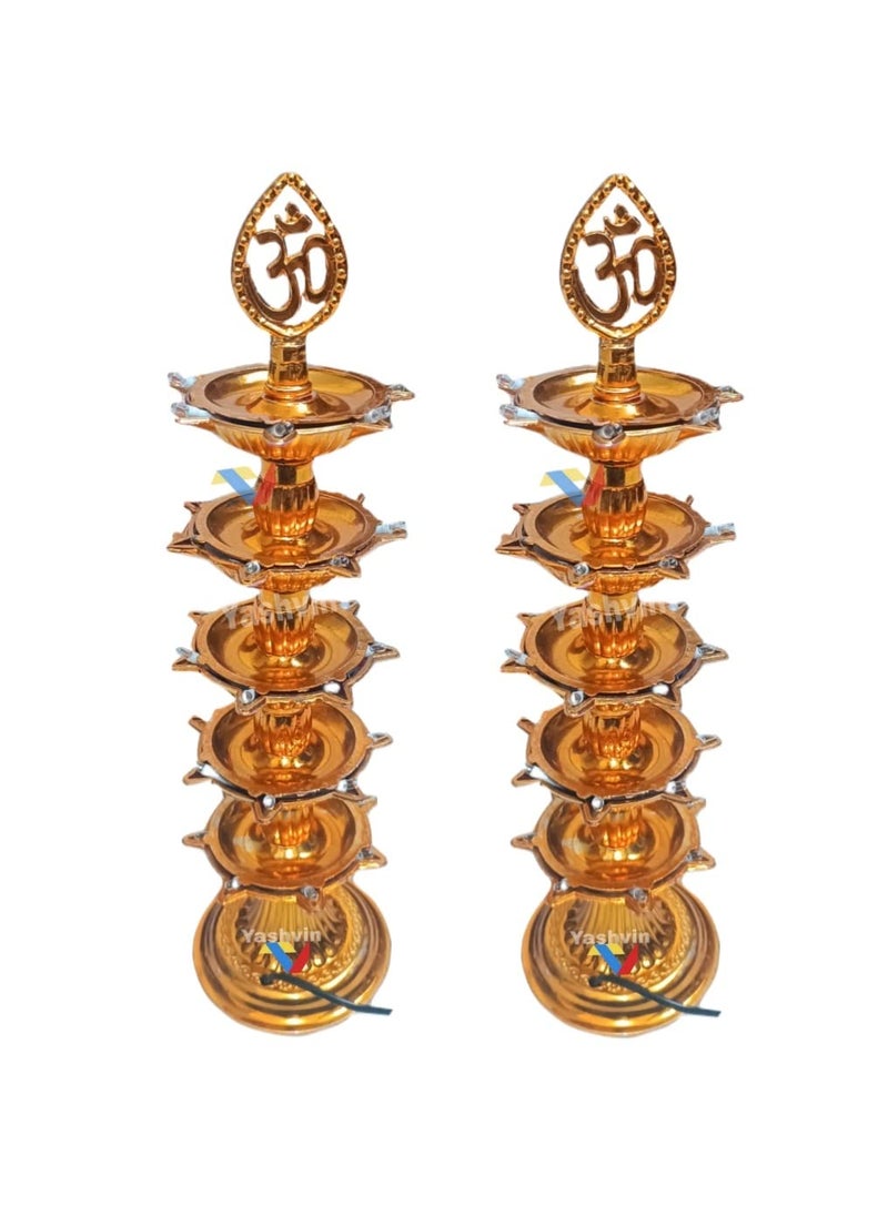 5 Layer Electric Diya 35 Deep Light Diya TestedTrusted Electric Diya for Pooja Room Deepak Light Pooja Diya Light Pack of 2 DiyaEV32