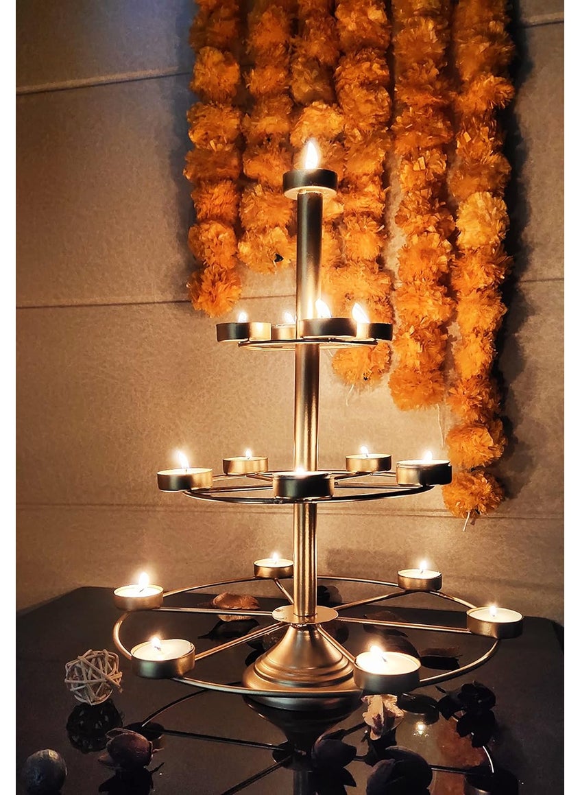 Amishi blissful decor Presents Handmade Antique Metal utsav 16 Batti Tealight HolderTealight for Home Decor Diwali Christmas Decorations
