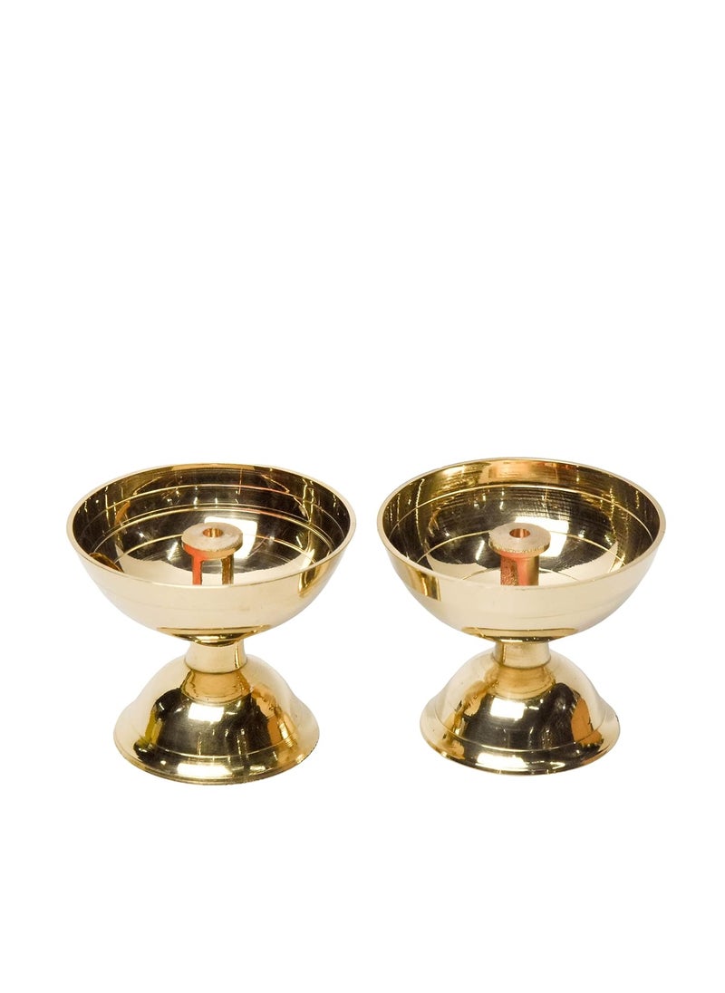Bhimonee Decor Pure Brass Nanda Pyali Deep Deepak Diya for Pooja Purposes 185 Inches 100 gm