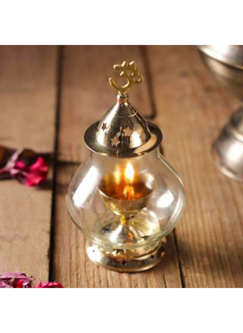 Puja N Pujari Brass Akhand Diya Gold