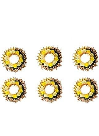 Sanvatsar Home Decorative Diya Set of 6 Corporate Gift Diwali Gift Diya for puja Home Decoration Light Diya Set of 6Multi Color