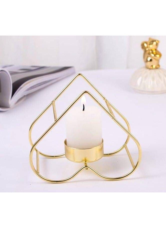 The Decor Affair 1 Pcs Flames Metal Heart Candle Stand 14CM Intricately Designed to Illuminate Love and Radiate Eternal Romance