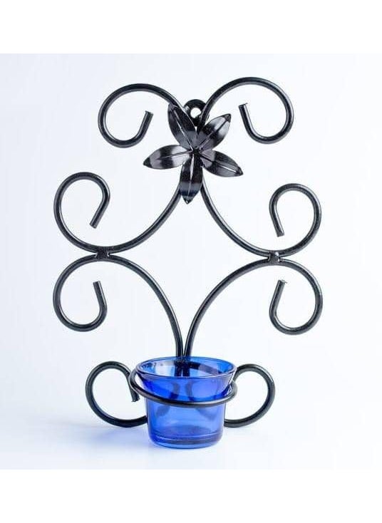 The Decor Affair 1 Pcs Single Glass Metal Wall Hanging Tea Light Candle Holder of Exquisite Craftsmanship and Timeless Beauty