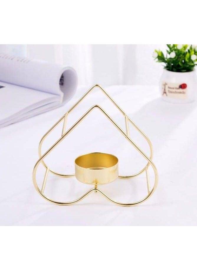 The Decor Affair 1 Pcs Moonlit Melodies Metal Heart Candle Holder 14CM Crafted with Timeless Passion for Forever Flickering Flames of Everlasting Affection