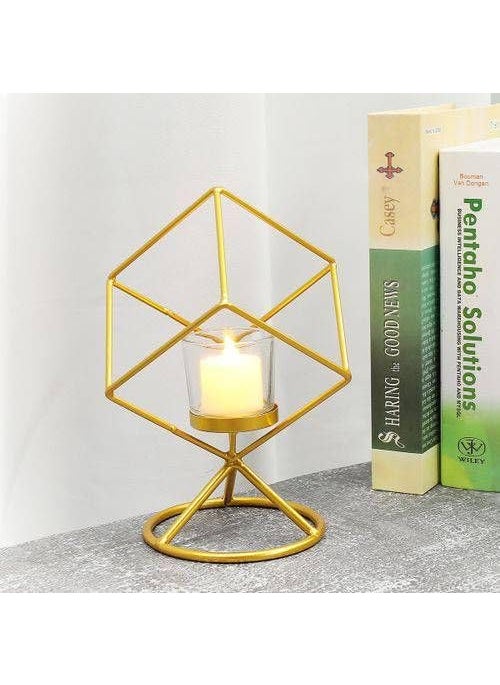 The Decor Affair 1 Pcs Celestial Steel Construct Towering Metal Square Candle Stand Handcrafted with Mythic Precision Rising to a Height of 20CM