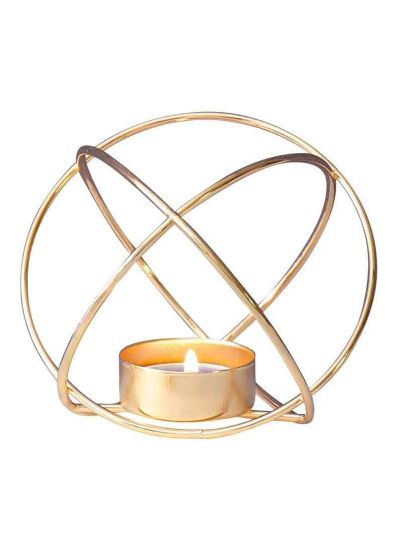 The Decor Affair 1 Pcs Handcrafted VintageInspired Metal Round Candle Stand with Spiral Motifs and Intricate Detailing Height 13CM