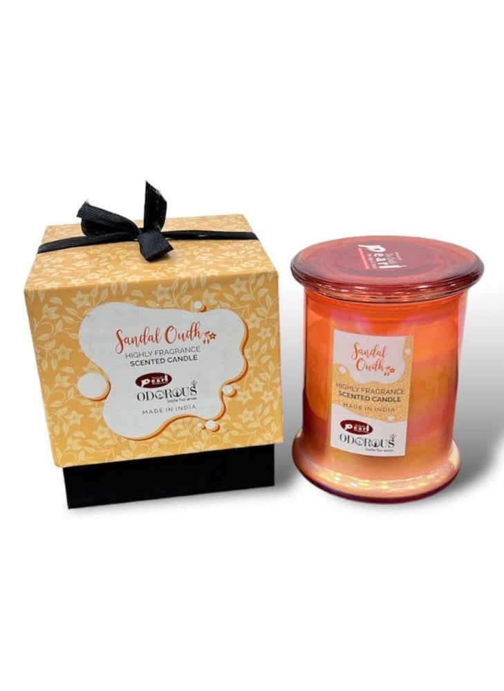 The Decor Affair 1 Pcs Handcrafted Artisan Glass Tealight Candleholder Inspired by The Mesmerizing Dance of The Northern Lights Perfect for Creating a Magical Atmosphere Sandal Oudh Fragrance