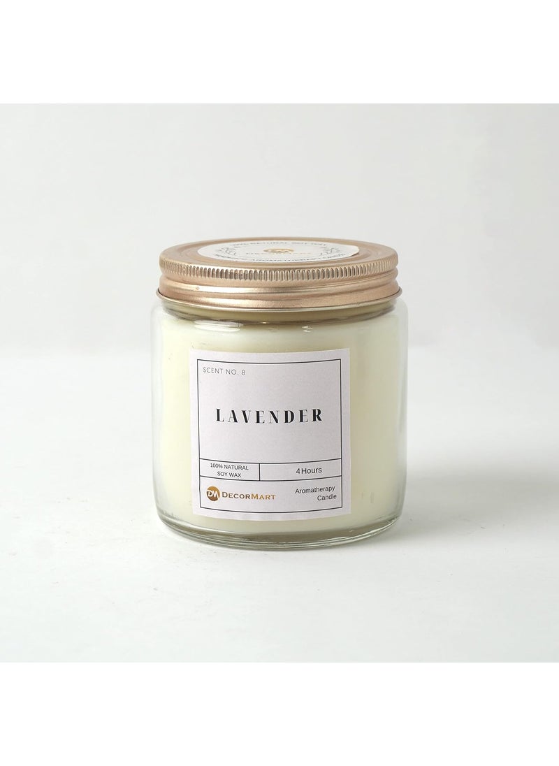 The Decor Mart Lavender Scented Candle Jar with Lid