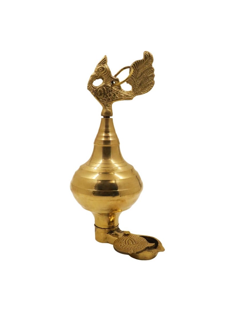 Spillbox Traditional Handcrafted Brass Thondamani Vilakku Annam Bird Diya Hanging Peacock Diya Brass Nandadeep Akhanda Jyothi Deepam Weight 965gm Height 10inch Brass Thodamani Vilakku