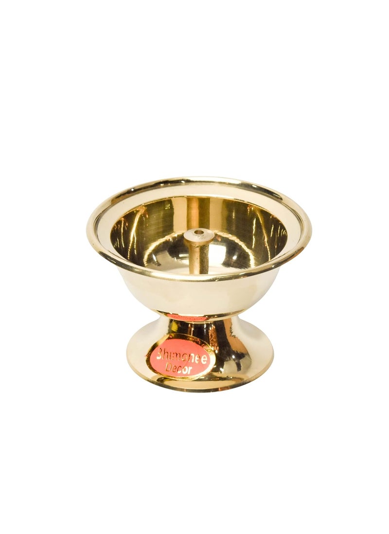 Bhimonee Decor Pure Brass Pyalla Nanda Deep Deepak Diya for Pooja Purposes 24 Inches 170 gm