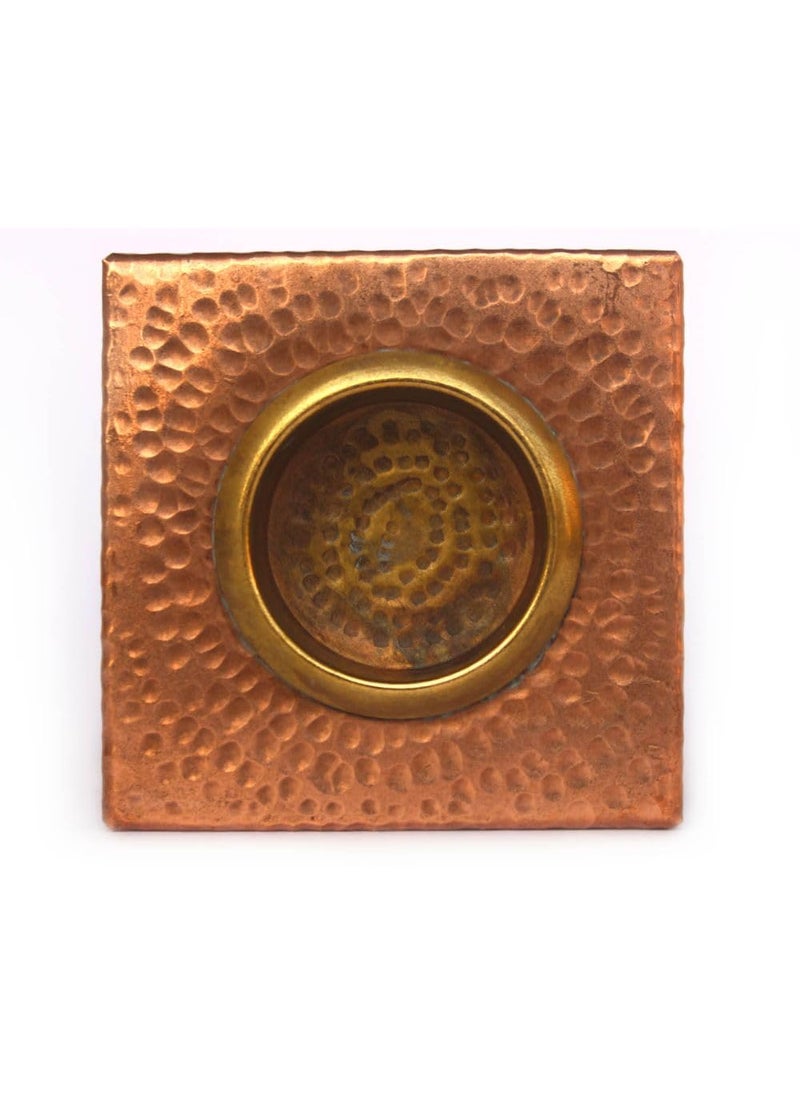 DeKulture Handmade Pure Copper Brass Square Votive T Light Holder Candle Bowl Diya Ideal for Home Table Decoration 3X 3x05 LWH Inches