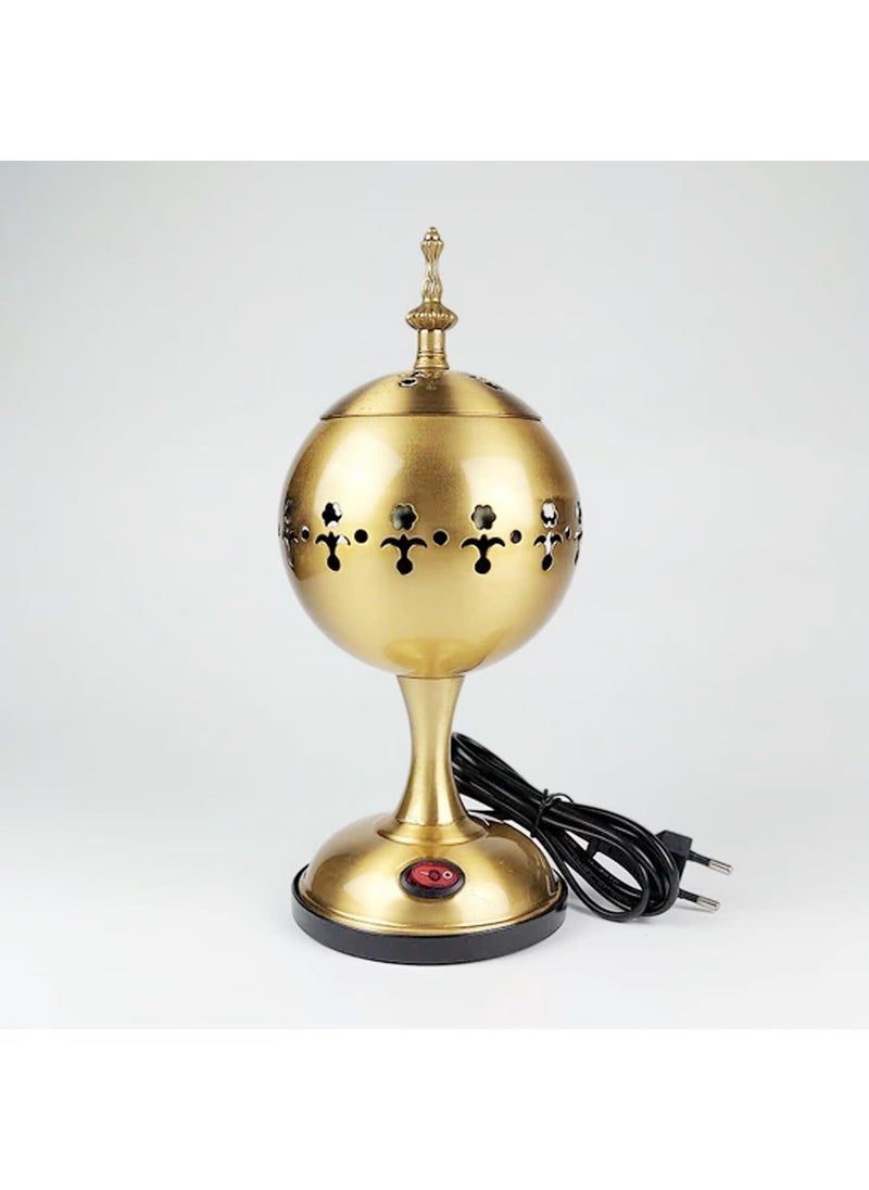 Thirteenkcanddle Big Bakhoor Electric Incense Burner Middle Eastern Style Tabletop Electric Censer Metal Incense Burner for Home Office Yoga Spa Aromatherapy Decor
