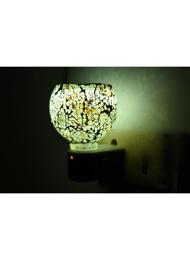 Jeruki Multipurpose Ceramic Kapoor Dani Night lamp Electric Incense Burner Aroma Burner with Night Lamp Aroma Kapoor Dani Electric Kapur Burner for Home Office Classy Glass PM 1