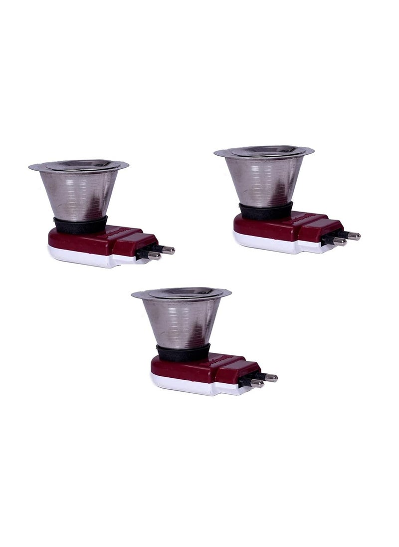 Metroplus Mini Magic Stainless Steel Electric Dhoop Kapoor Dani Incense Burner Useful for Loban Bakhoor Oudh Agarbatti Set of 3