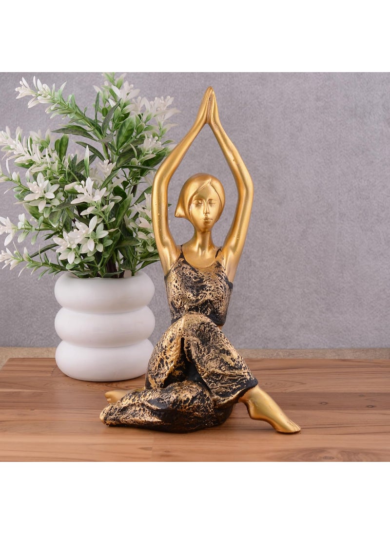 zart Yoga Lady Home Office Decor showpieceGolden Copper 11Inch